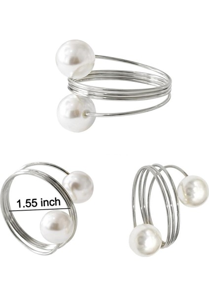 20 Paket Gümüş Peçete Halkaları, Inci Peçete Halka Seti, Metal Yay Peçete Tutucu Masa Süslemeleri, Peçete Halka Tokaları (Yurt Dışından) fırsatları