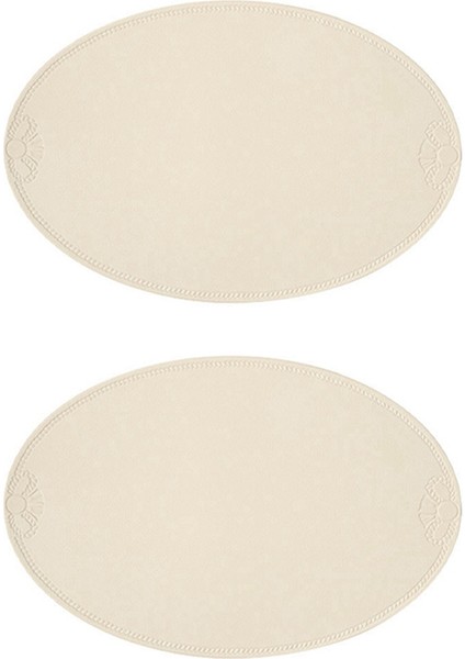 Retro Pu Placemat Avrupa Fransız Tarzı Oval Yalıtım Mats Su Geçirmez ve Yağ Durumsal Batı Yemek Masası Mat Ev G (Yurt Dışından)