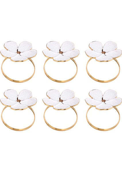 6pcs Çiçek Peçete Yüzüğü, Çiçek Serviette Tokaları Peçete Peçeteli Yemek Masaları Düğün Ziyafet Noel Için Dekor Ayar (Yurt Dışından)