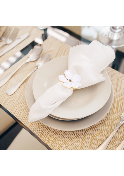 6pcs Çiçek Peçete Yüzüğü, Çiçek Serviette Tokaları Peçete Peçeteli Yemek Masaları Düğün Ziyafet Noel Için Dekor Ayar (Yurt Dışından) fırsatları