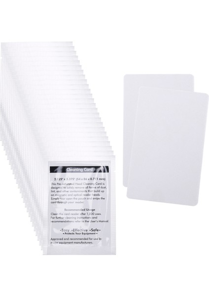 Kart Okuyucu Temizlik Kartları - Çift Yan Kredi Kartı Okuyucu Temizleyici, CR80 Kart Okuyucu Temizleyici Pos Temizleme Kartları (25 Pcs) (Yurt Dışından)