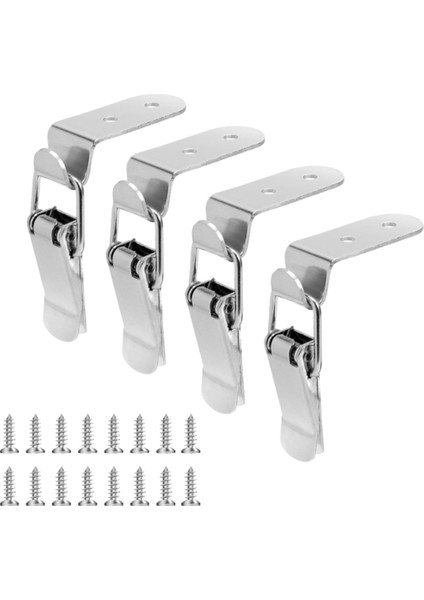 4pcs 90 Derece Kanca Kilit Cıvatası 304 Paslanmaz Çelik Yay Yüklü Çizim Kapı Çekmecesi Için Kelepçe Kelepçesi Araç Kutusu (Yurt Dışından)