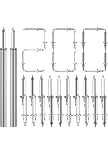 200 Adet Çift Kafalı Süpürme Iplik Dikişsiz Çivi, Paslanmaz, 2 Çubuklu, Çivi ile Ayarlanan Izleme Iplik Vidaları Yok (Yurt Dışından)