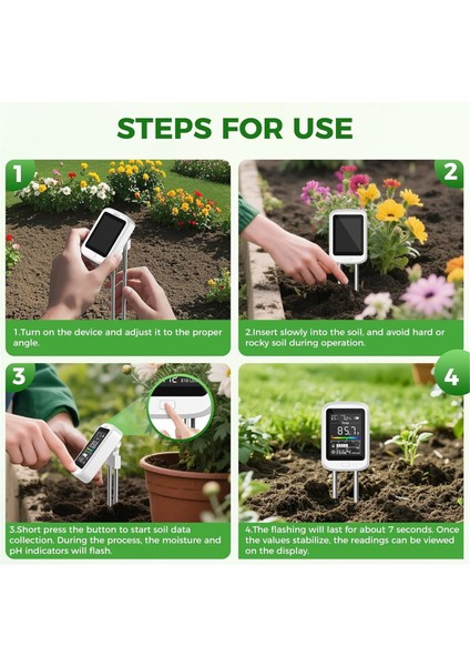 Bahçecilik Fırsatları Için 6 Arada Toprak Testi Kiti, Şarj Edilebilir Dijital Ph Metre, Iç/dış Mekan Bitkileri Için LCD Ekranı ile (Yurt Dışından) indirimleri