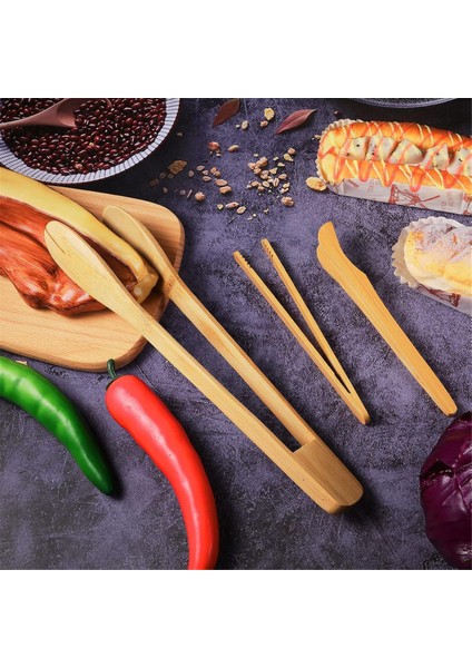 6 Adet Bambu Kaplama Pişirme Için Ahşap Kızartma Makinesi Maşaları Uzun Mutfak Pişirme Peynir Pastırma Almak Için Salata Maşaları (Yurt Dışından) modelleri