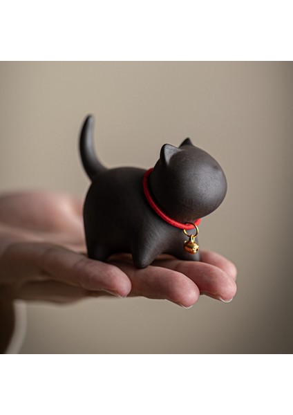 Siyah Sevimli Kedi Çay Evcil Hayvan Çay Sanat Süsleri Için Seramik Çay Seti Aksesuarları Kedi Teanware (Yurt Dışından)