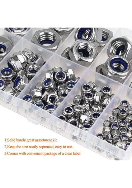 125PCS Naylon Altıgen Kilit Somun Seti 304 Paslanmaz Çelik Nakknut M3 M 4 M5 M6 M8 M10 M12 Altıgen Kendi Naylon Kilitleme Somunu (Yurt Dışından) indirimleri