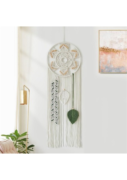 Macrame Dream Catchers Için Yatak Odası Rüya Catcher Duvar Dekoru Dokuma Yaprakları Dekor Süslemeli Büyük Boho Duvar (Yurt Dışından) modelleri
