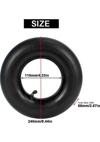 2 Pc 4.10/3.50-4 Inç Iç Tüp Lastik El Kamyonu Dolly El El Arabası Bahçe Arabası Çim Biçme Makinesi 4.10-4 Yedek Tüp (Yurt Dışından)