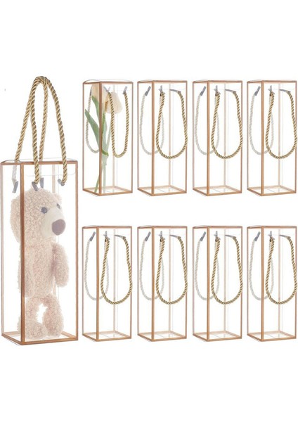 12 Paket Şeffaf Plastik Hediye Kutusu, Açık Plastik Iyilik Kutusu, Altın Sınırlı Dikdörtgen Şeker Kutusu (Yurt Dışından) fiyatları