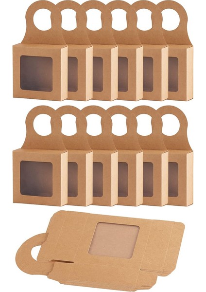 Pencereli Şarap Şişesi Kutusu, 30 Adet Şarap Hediye Kutusu, Şarap Kutuları Lehine Kutu Charcuterie Kutusu Sabun Ambalaj Kutusu Hediye Kahverengi Için (Yurt Dışından)