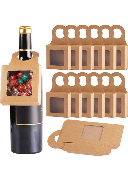 Pencereli Şarap Şişesi Kutusu, 30 Adet Şarap Hediye Kutusu, Şarap Kutuları Lehine Kutu Charcuterie Kutusu Sabun Ambalaj Kutusu Hediye Kahverengi Için (Yurt Dışından) fiyatları
