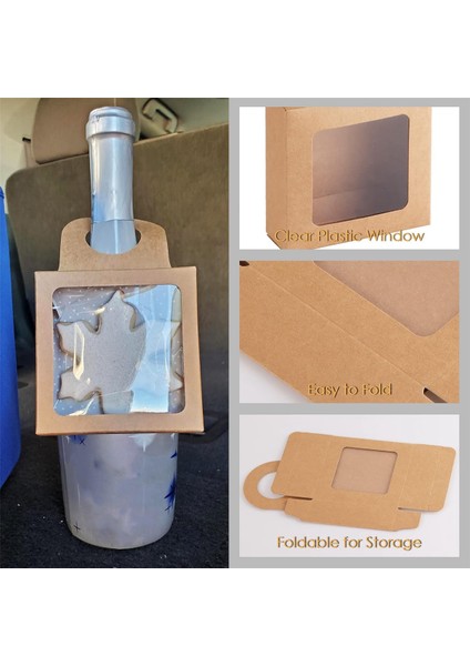 Pencereli Şarap Şişesi Kutusu, 30 Adet Şarap Hediye Kutusu, Şarap Kutuları Lehine Kutu Charcuterie Kutusu Sabun Ambalaj Kutusu Hediye Kahverengi Için (Yurt Dışından) indirimleri