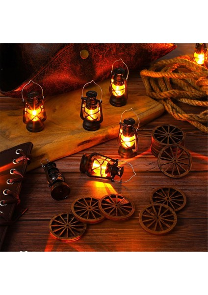 24PCS Batı Teması Parti Partisi Cowboy Masa Centerpieces Şanslı At Nalı Mini Fenerler Ahşap Dört Tekerlekli El Sanatları (Yurt Dışından) fiyatları