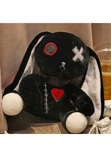 Çılgın Tavşan Peluş Tavşan Oyuncak Korkunç Tavşan Doldurulmuş Tavşan Hayvan Yastığı, Doğum Günü Hediyesi, Siyah (Yurt Dışından) modelleri