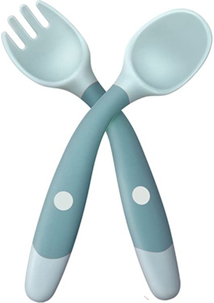 Yürümeye Başlayan Çocuk Sofra Takımı Bebek Kaşık ve Çatal Set Çocukları Yemek Eğitimi Sofra Çocukları Çocuk Bebek Bebek Besleme Seti B (Yurt Dışından)