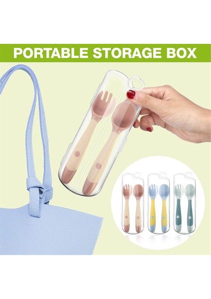 Yürümeye Başlayan Çocuk Sofra Takımı Bebek Kaşık ve Çatal Set Çocukları Yemek Eğitimi Sofra Çocukları Çocuk Bebek Bebek Besleme Seti B (Yurt Dışından) fırsatları