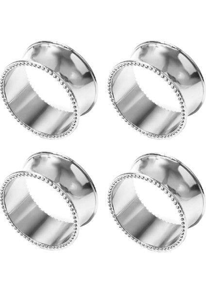 4pcs Peçete Yüzükleri, Peçete Tutucu Yüzüğü, Dövülmüş Tasarım Serviettes Tokası Düğün, Gümüş (Yurt Dışından)