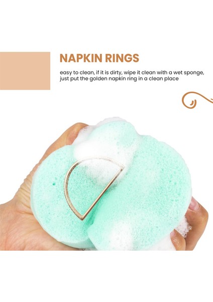 10 Adet Altın Peçete Halkaları Metal Peçete Halka Tutucular Modern Tasarım Yüzüğü Tutucu Metal Yarım Daire Serviette Tokalar (Yurt Dışından) fırsatları