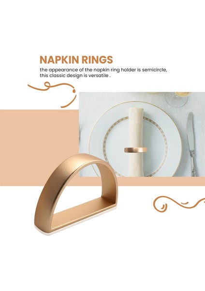 10 Adet Altın Peçete Halkaları Metal Peçete Halka Tutucular Modern Tasarım Yüzüğü Tutucu Metal Yarım Daire Serviette Tokalar (Yurt Dışından) indirimleri