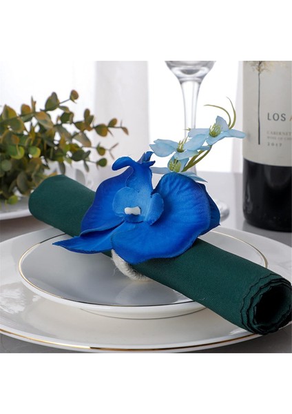 6pcs El Yapımı Orkide Çiçek Peçete Halkaları Mavi Çiçek Tutucular El Sanatları Serviette Tokaları Düğün Masa Dekoru Için Yüzük (Yurt Dışından) fiyatları