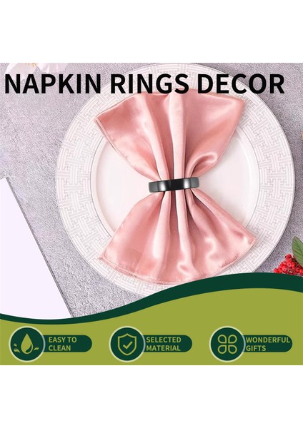 Peçete Yüzükleri 12, Peçete Halkaları Sevgililer Için Dekor, Anneler Günü, Şükran Günü, Noel, Yıldönümü Yemekleri Siyah (Yurt Dışından) fırsatları