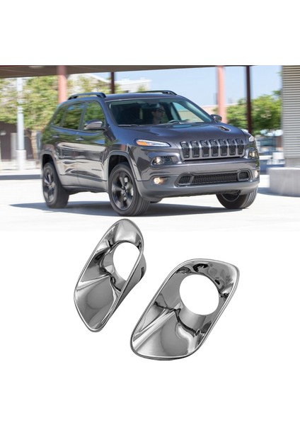 Jeep Cherokee Için 2014-2018 Abs Krom Ön Sis Işık Lamba Kapağı Döşeme Sis Far Çerçeve Dekorasyon Çerçevesi (Yurt Dışından) fiyatları