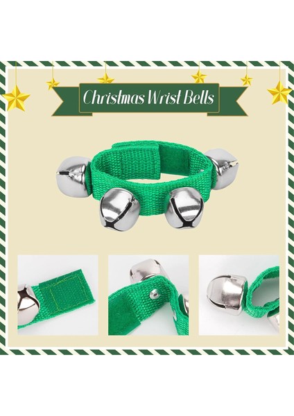 8pcs Bilek Bandı Jingle Çan, Noel Bileği Çan Perküsyon Müzik Ritmi Noel Için 8.5inch (Yurt Dışından) fiyatları