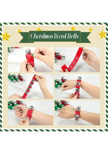 8pcs Bilek Bandı Jingle Çan, Noel Bileği Çan Perküsyon Müzik Ritmi Noel Için 8.5inch (Yurt Dışından) modelleri