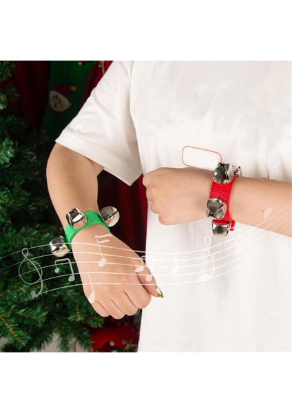 8pcs Bilek Bandı Jingle Çan, Noel Bileği Çan Perküsyon Müzik Ritmi Noel Için 8.5inch (Yurt Dışından) indirimleri