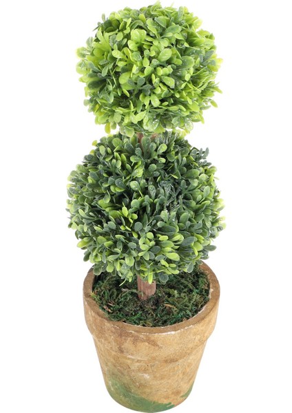 Tencerelerde Yapay Plastik Ağaçlar Bitki Saksı Dekor Bahçe Bahçesi Kapalı Açık Desen: Iki Top (Yurt Dışından)