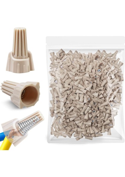 Tan Tel Somunu, Kanatlı Tel Ucu Konnektör Kapağı, Somun 18-8 Awg, HSP13 Tipi Vidalı Terminal, Elektrik Kablolarını Bağlamak Için (Yurt Dışından)