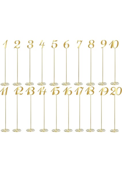 20 Pcs Metal Tablo Numaraları 1-20 Düğün Resepsiyonu Için Tablo Numaraları 12 Inç Parti Tablo Numarası Sağlam Tutucu Taban (Yurt Dışından)