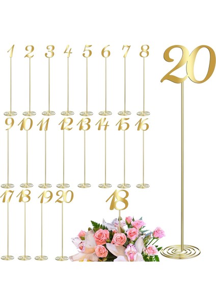 20 Pcs Metal Tablo Numaraları 1-20 Düğün Resepsiyonu Için Tablo Numaraları 12 Inç Parti Tablo Numarası Sağlam Tutucu Taban (Yurt Dışından) fiyatları