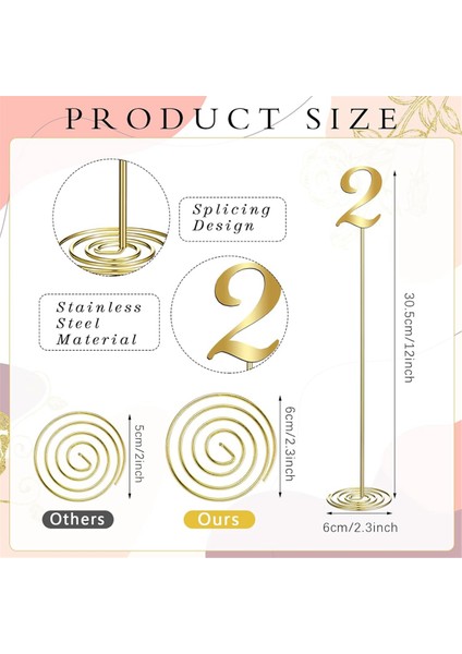 20 Pcs Metal Tablo Numaraları 1-20 Düğün Resepsiyonu Için Tablo Numaraları 12 Inç Parti Tablo Numarası Sağlam Tutucu Taban (Yurt Dışından) modelleri