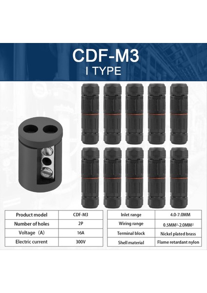 10PCS 2 Pin Vidalı Sıkıştırma Terminal Konnektörü Düz Endüstriyel Dış Mekan IP68 Su Geçirmez Yalıtım (Yurt Dışından) fırsatları