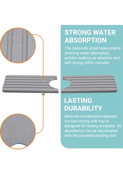 Mutfak Lavabosu Için Musluk Paspası, Musluk Paspası, Mutfak Tezgahı Için Kurutma Paspası, Mutfak Lavabosu Sıçrama Koruyucusu, Kurutma Mat 40X10CM (Yurt Dışından) indirimleri