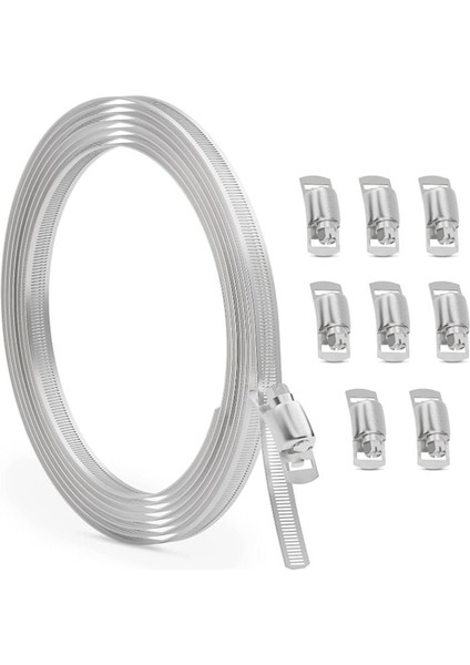 10FT Paslanmaz Çelik Hortum Kelepçe Çiftlik Kiti, Solucan Dişli Bandı Hortum Kelepçe Kelepçesi Vidalı Boru Kelepçesi Kanal, Tüp ve Yakıt Hattı (Yurt Dışından)