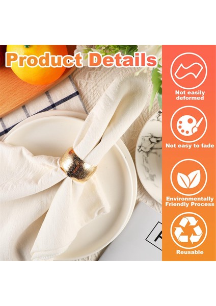 24PCS Altın Peçete Halkaları Bez Peçeteler Için Peçete Tutucular Metal Düğün Peçete Tutucusu Keten Kumaş Tablo Peçeteleri (Yurt Dışından) fiyatları
