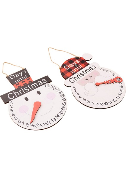Ahşap Santa-Snowman Noel-Medıllı Takvim, Noel-Medeft Koleksiyonu Dekoratif Yeniden Kullanılabilir Ahşap Geri Sayım Takvimi (Yurt Dışından)