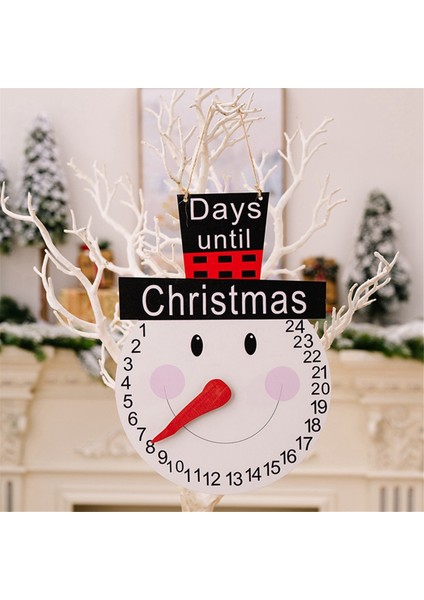 Ahşap Santa-Snowman Noel-Medıllı Takvim, Noel-Medeft Koleksiyonu Dekoratif Yeniden Kullanılabilir Ahşap Geri Sayım Takvimi (Yurt Dışından) fırsatları