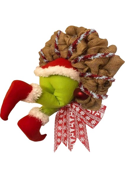 Çelenk, Noel Hırsızı Çelenk, Noel Hırsızı Nasıl Çaldı Ön Kapı Dekorasyonu Için Noel Çuval Bezi Çelenk Çelenk (Yurt Dışından)