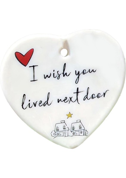 Noel Süslemeleri Kalp Asma Süsleme Seramik Süsleme Dekoru Arkadaşlar Için Mükemmel Çiftler Noel Ağacı (Yurt Dışından)