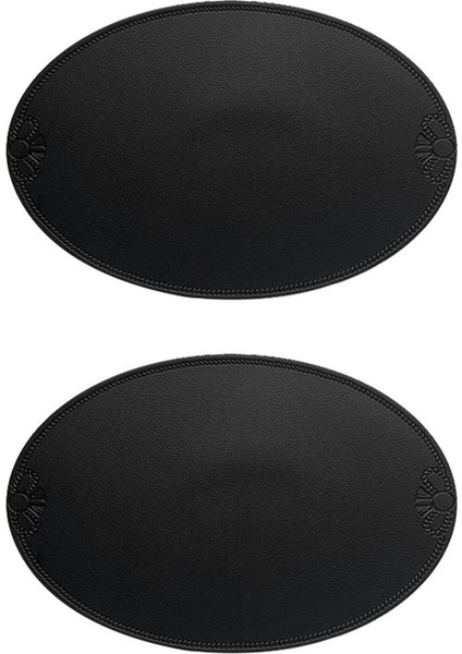 Retro Pu Placemat Avrupa Fransız Tarzı Oval Yalıtım Mat Ins Su Geçirmez ve Yağ Durum Batı Yemek Masası Mat Ev D (Yurt Dışından)