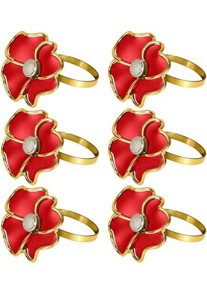 Çiçek Peçete Halkaları, Kağıt Peçeteler ve 6 Kişilik Masa Bezleri Için Zarif Peçete Tutucuları, B (Yurt Dışından) fiyatları