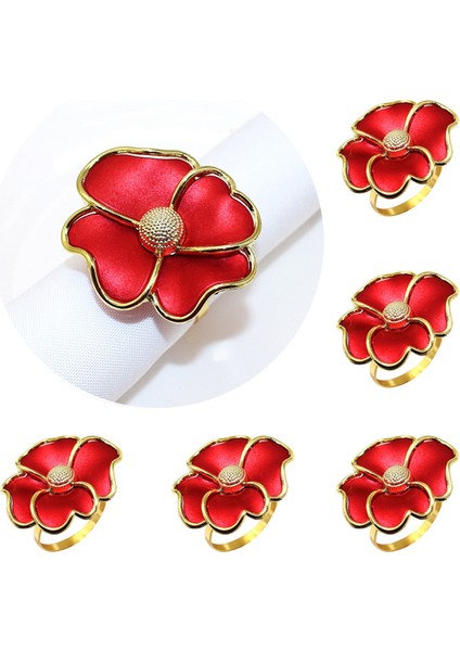 Çiçek Peçete Halkaları, Kağıt Peçeteler ve 6 Kişilik Masa Bezleri Için Zarif Peçete Tutucuları, B (Yurt Dışından) modelleri