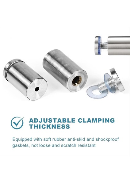 3/4 Dia x 1inch (19X25MM) Standoff Vidaları Duvar Montajlı Işaret Tutucuları Akrilik Cam Çiviler 8 Pcs (Yurt Dışından) fiyatları