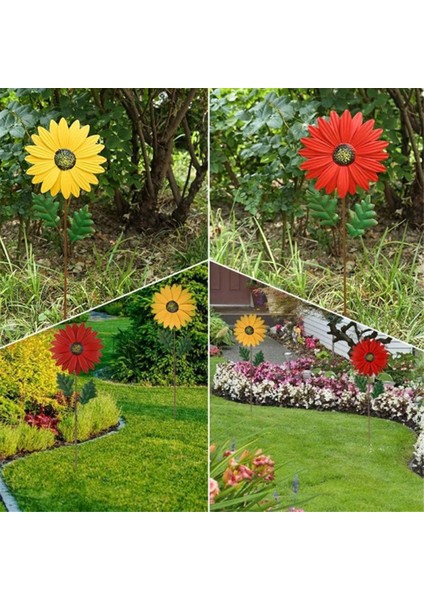 Kırmızı Metal Daisy Bahçe Bahçeleri Dekor, Metal Çiçek Çubuğu Açık Dekorasyonlar, 3D Daisy Sehpa Yard Sanat Duvar Için (Yurt Dışından) modelleri