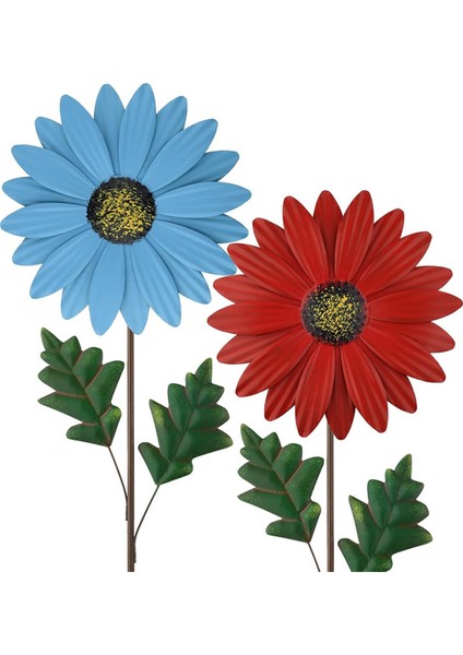 Kırmızı Metal Daisy Bahçe Bahçeleri Dekor, Metal Çiçek Çubuğu Açık Dekorasyonlar, 3D Daisy Sehpa Yard Sanat Duvar Için (Yurt Dışından) indirimleri