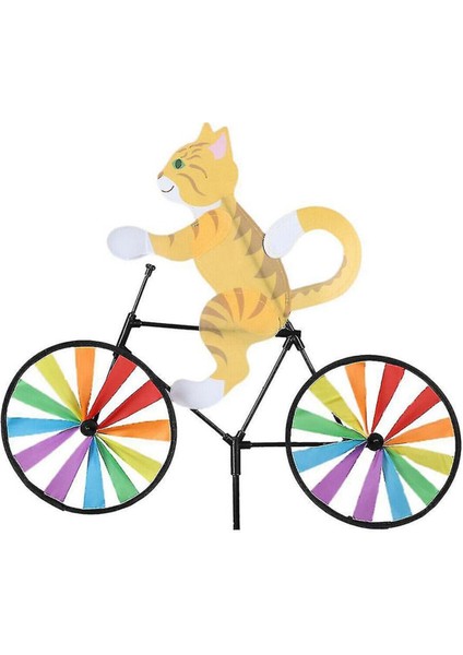 Bisiklet Rüzgar Spinner Bisiklet Bahçe Rüzgar Spinner Süsleri Sevimli Hayvan Heykel Bisiklet Spinner Yel Değirmen Çim Için B (Yurt Dışından)